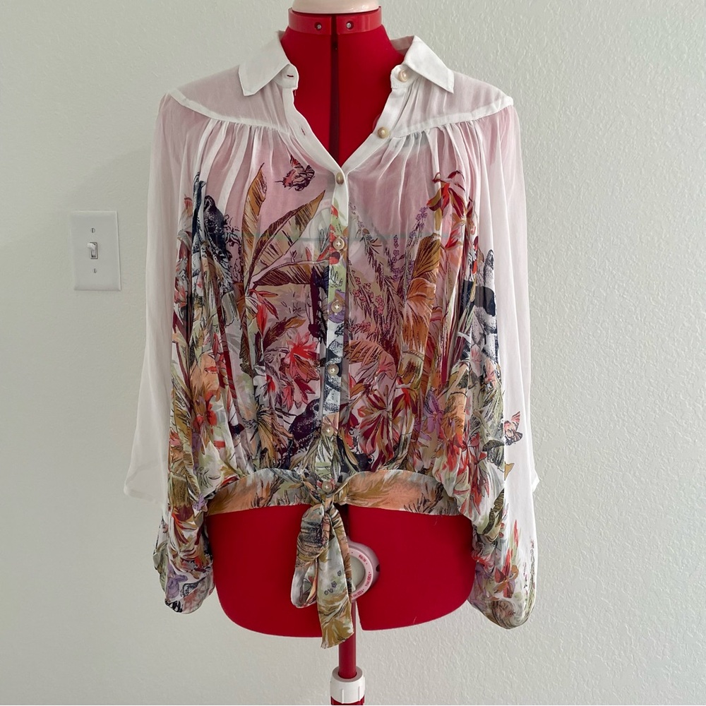 Anthropologie Multicolor Floral Blouse